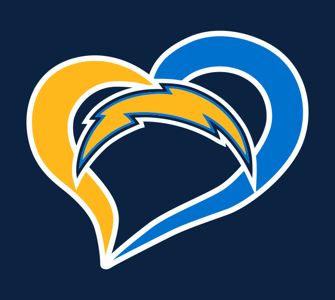 Los Angeles Chargers Heart Logo vinyl decal